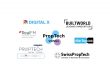 Eine Collage aus Logos verschiedener PropTech-Events und Organisationen: Digital X, BuiltWorld, RealFM (Association for Real Estate and Facility Managers), PropTech Vienna, startupcon, MIPIM PropTech New York mit MetaProp NYC, SwissPropTech (Innovation in Real Estate & Construction)